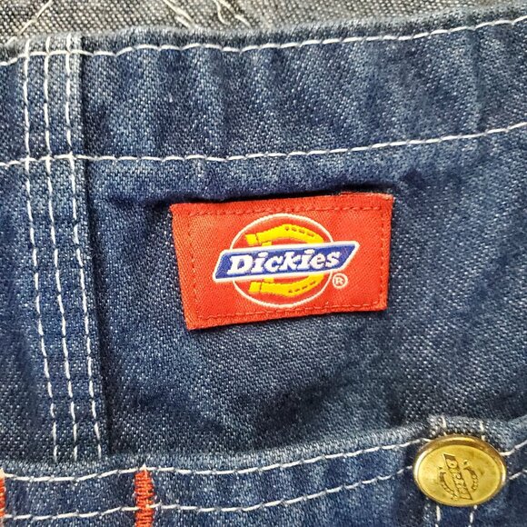 Dickies Overalls Mens 36x32 Blue Cotton Denim Adjustable Straps *Read* - Picture 2 of 12